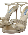 Elegant Gold Stiletto Heel Sandals