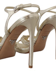 Elegant Gold Stiletto Heel Sandals