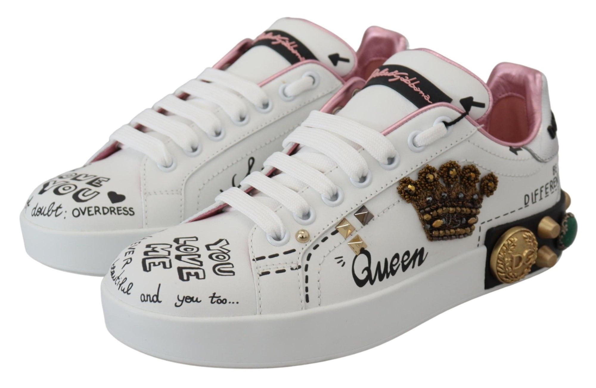 Queen Crown Chic Leather Sneakers