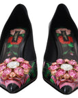 Elegant Floral Crystal Pumps