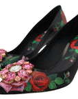 Elegant Floral Crystal Pumps