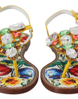 Majolica Crystal Embellished Leather Sandals