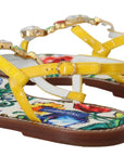 Majolica Crystal Embellished Leather Sandals