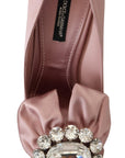 Crystal-Embellished Silk Bow Pumps