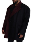 Elegant Bordeaux Double-Breasted Jacket