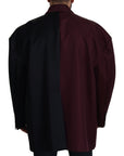 Elegant Bordeaux Double-Breasted Jacket