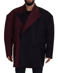 Elegant Bordeaux Double-Breasted Jacket