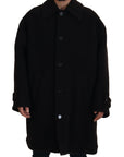 Elegant Black Alpaca Wool Blend Jacket