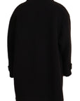 Elegant Black Alpaca Wool Blend Jacket