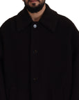 Elegant Black Alpaca Wool Blend Jacket