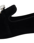 Chic Velvet Crystal-Embellished Loafers