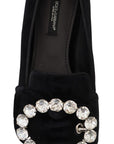 Chic Velvet Crystal-Embellished Loafers