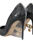 Elegant Black Gold Detail Heels Pumps