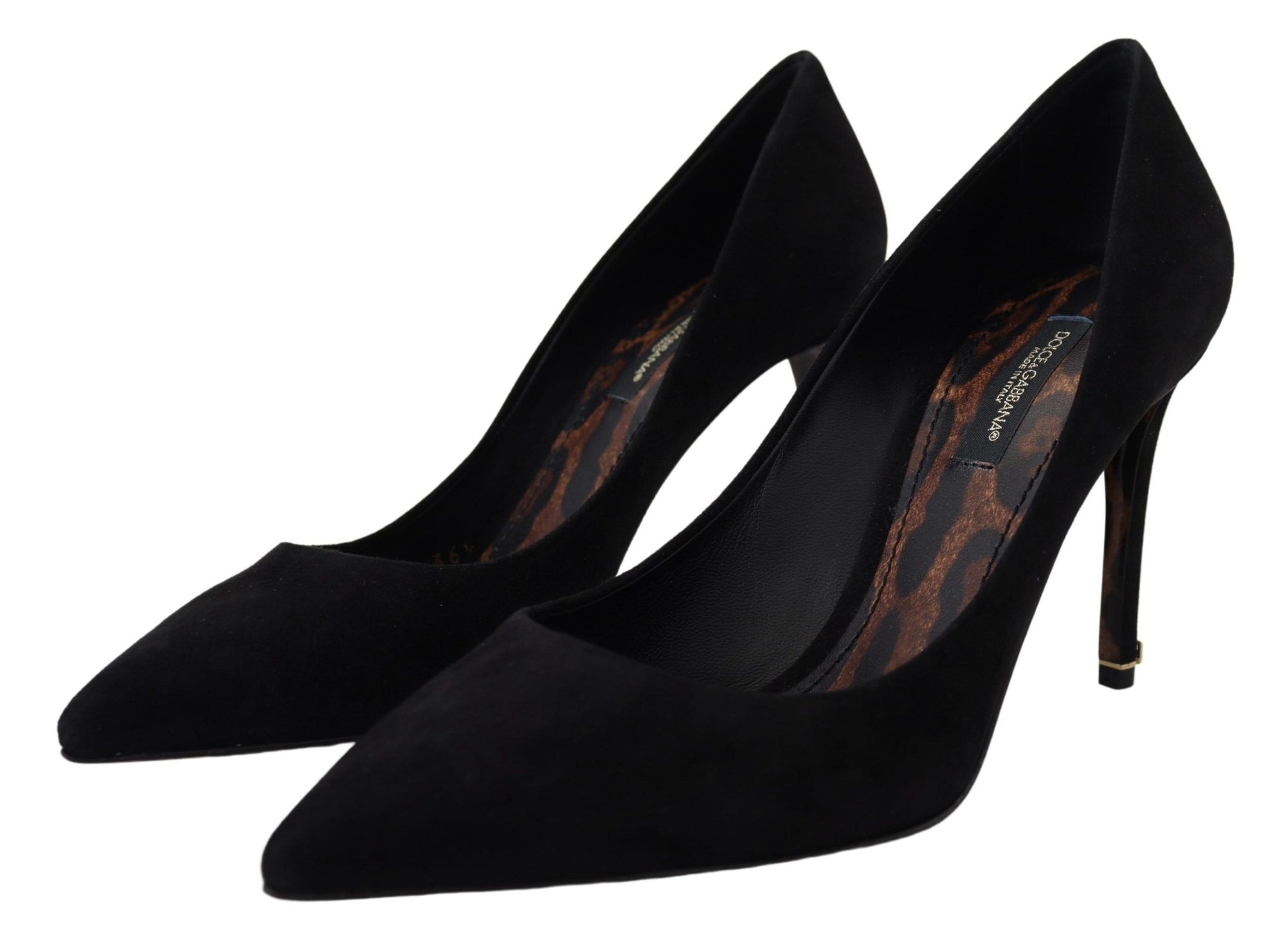 Elegant Black Suede Stiletto Heels Pumps