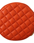 Elegant Round Nappa Leather Crossbody Bag
