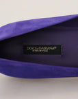 Embellished Crystal Purple Suede Flats