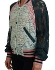 Elegant Floral Lace Bomber Jacket