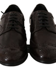 Elegant Brown Leather Oxford Flats