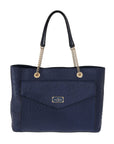 Elegant Ostrich Leather Handbag in Blue