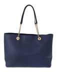 Elegant Ostrich Leather Handbag in Blue