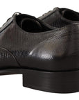Elegant Black Lizard Skin Derby Shoes