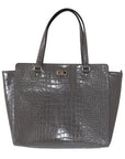 Chic Elissa Gray Leather Handbag