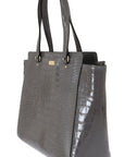 Chic Elissa Gray Leather Handbag