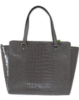 Chic Elissa Gray Leather Handbag