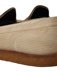 Elegant White Crocodile Leather Loafers
