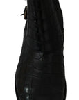 Elegant Derby Brogue Boots in Exotic Leather