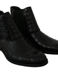 Elegant Derby Brogue Boots in Exotic Leather