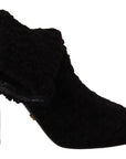 Elegant Black Mid-Calf Viscose Boots