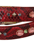 Elegant Red Python Leather Bag Strap