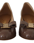 Elegant Caraway Brown Pumps with Vara Bow