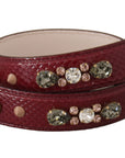 Elegant Python Leather Bag Strap in Bordeaux