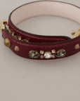 Elegant Python Leather Bag Strap in Bordeaux