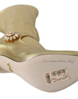 Elegant Gold Ankle Boots Socks with Rhinestones