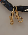 Elegant Blue Python Leather Bag Strap