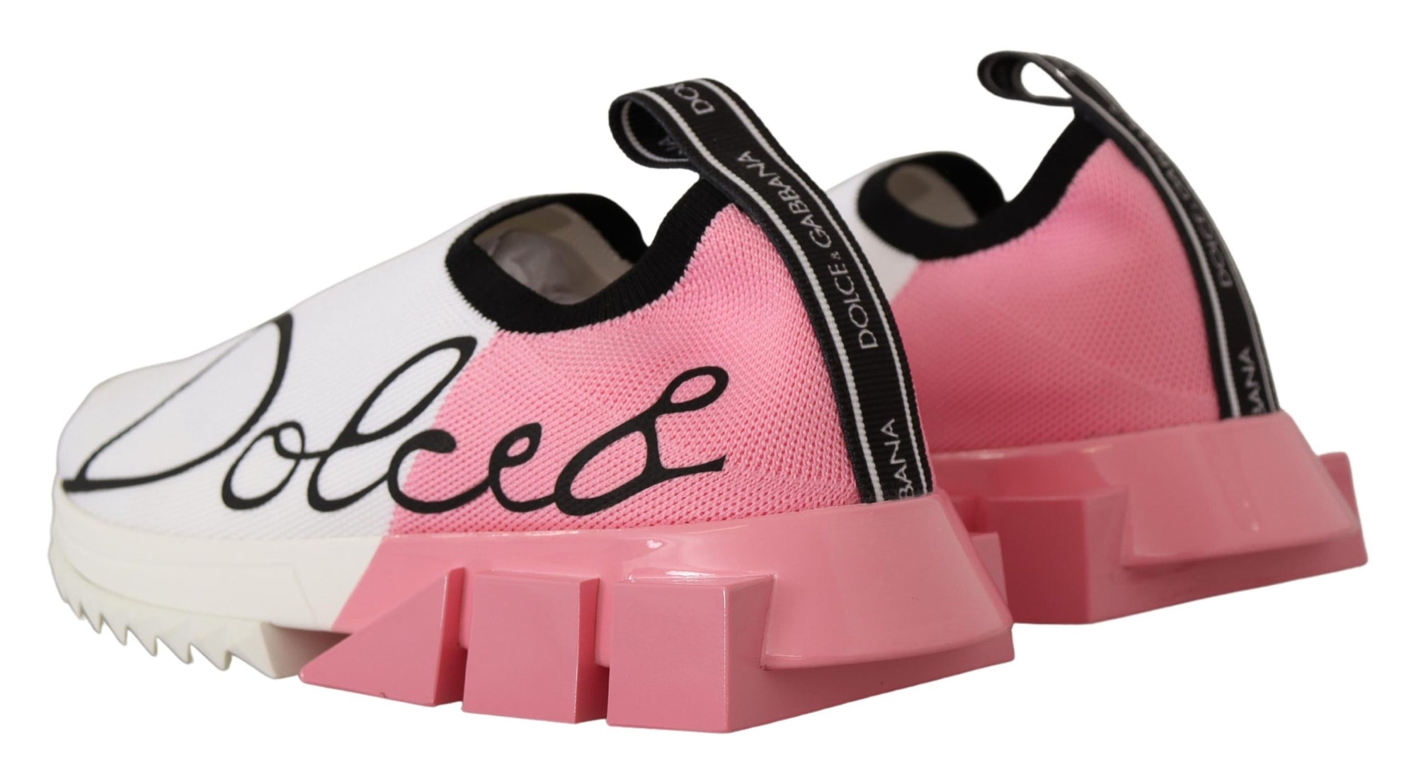 Elegant Sorrento Slip-On Sneakers in White &amp; Pink