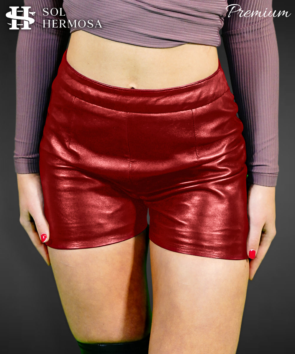 Women&#39;s Designer Leather Shorts