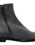 Elegant Gray Chelsea Leather Boots