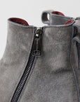 Elegant Gray Chelsea Leather Boots