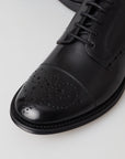 Elegant Black Leather Oxford Wingtip Shoes