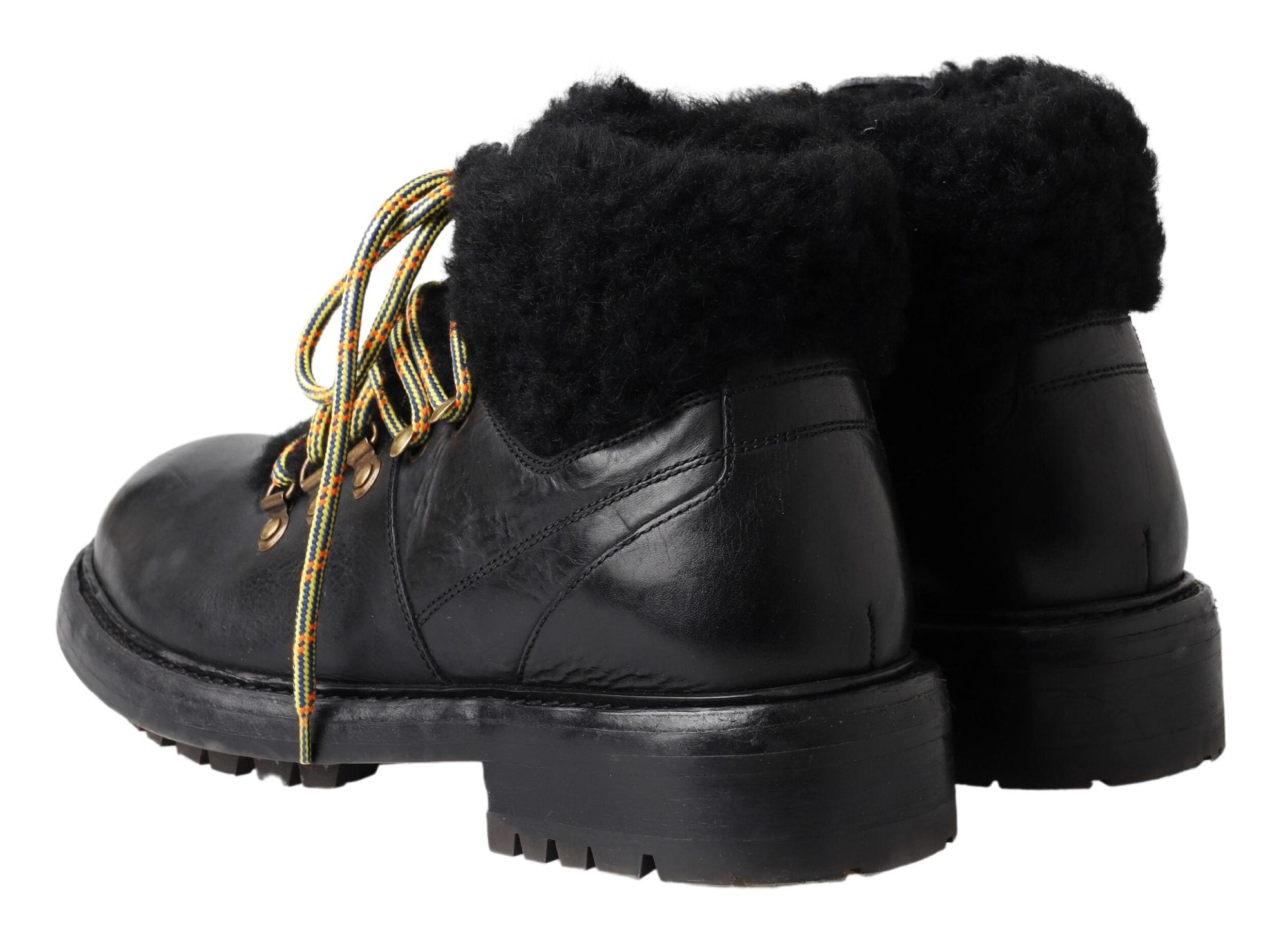 Elegant Shearling Style Men&#39;s Leather Boots