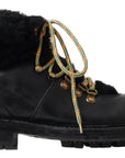 Elegant Shearling Style Men's Leather Boots