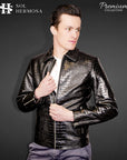 Leather Bomber Jacket For Men - Hades