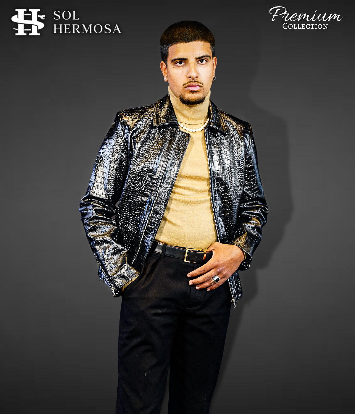 Leather Bomber Jacket For Men - Hades