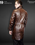 Men's Leather Trench Coat - Zeus