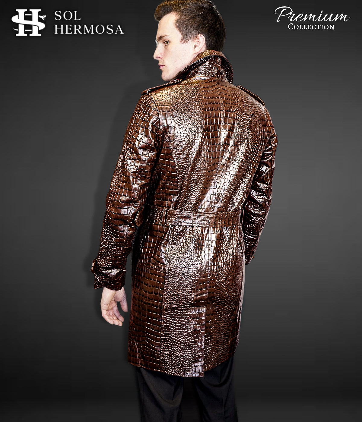 Leather Trench Coat For Men - Zeus