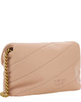 Chic Blush Quilted Crossbody Love Puff Bag